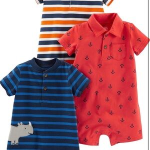 Carter's Red and Blue Striped Bodysuits